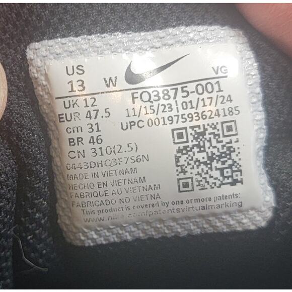 Nike Alpha Fast Flex Baseball Sneakers Shoes Men 13 Black White - Picture 13 of 14